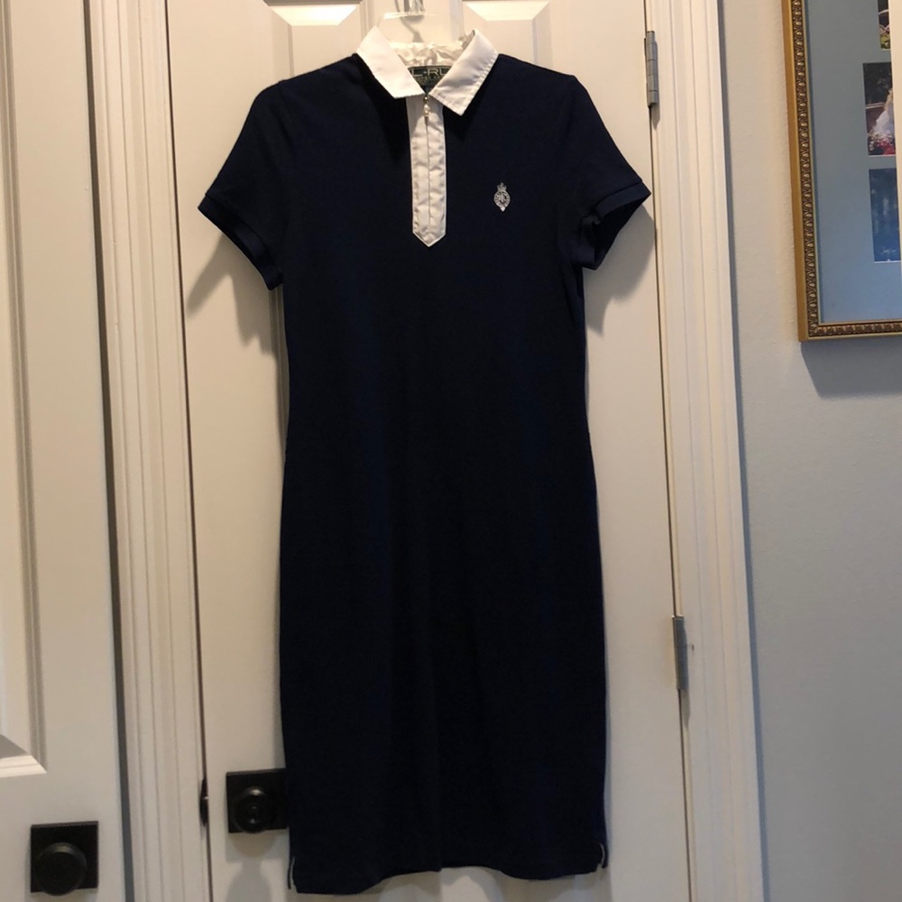 Ralph Lauren Sz: M Navy dress with white color